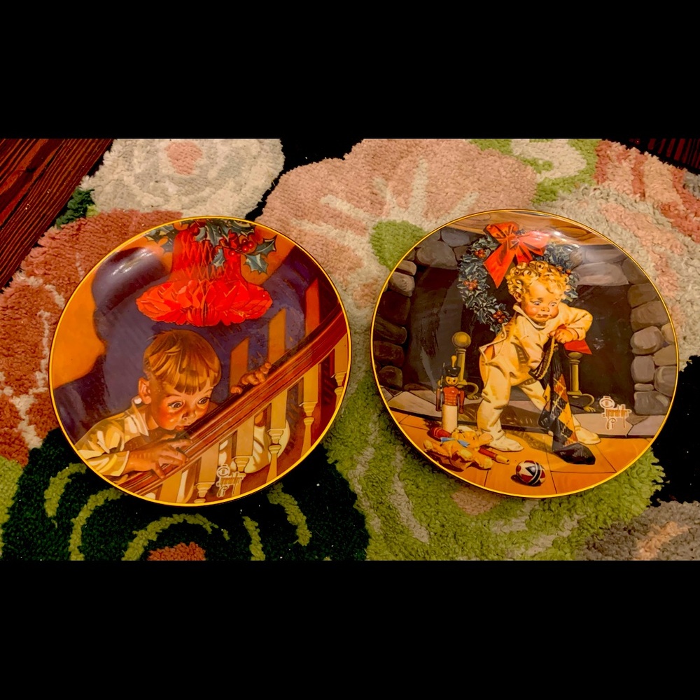 Lyendecker Christmas Plates set of 2